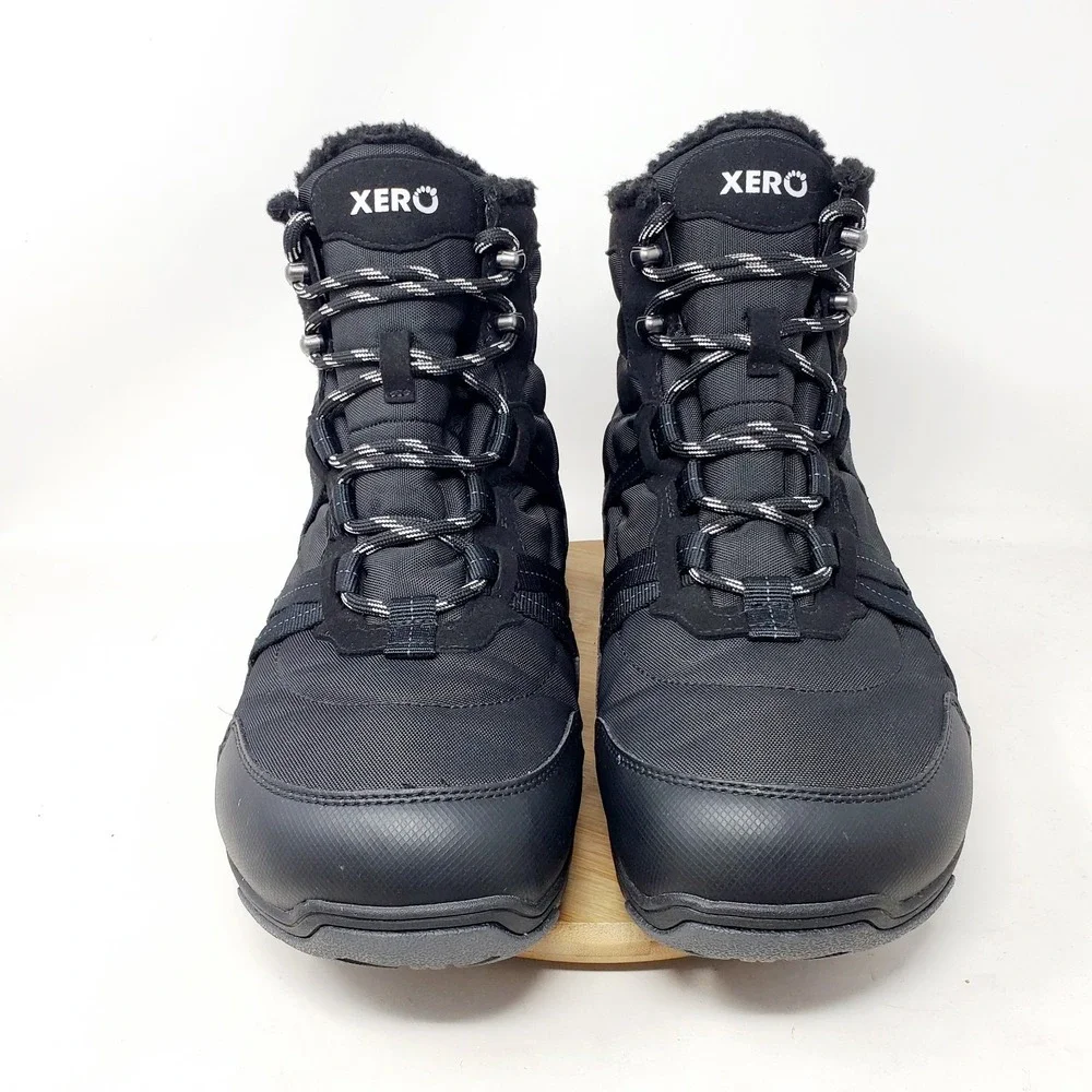 Xero Alpine Boots Mens 11 Black Waterproof Lace Up Minimalist Barefoot Shoes